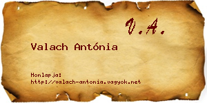 Valach Antónia névjegykártya